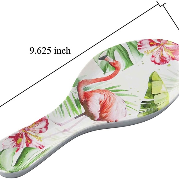 Melamine Spoon Rest 9.625 Inch for Kitchen Counter, Flamingo Design - Picture 3 of 6